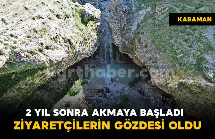 2 yıl sonra yeniden akan Akpınar Şelalesi ziyaretçilerin gözdesi oldu