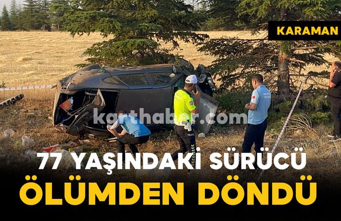 Hurdaya dönen araçtan yaralı halde kurtuldu