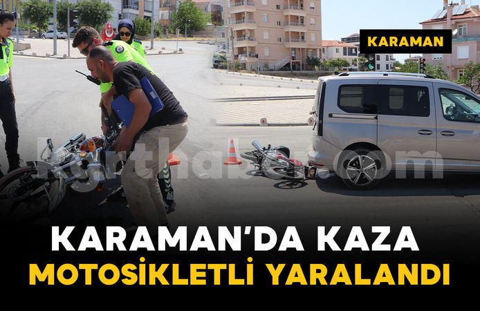 Kırmızı ışıkta duran hafif ticari araca motosiklet arkadan çarptı: 1 yaralı