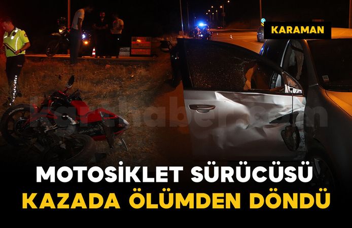 Otomobil ile çarpışan motosiklet şarampole savruldu: 1 yaralı