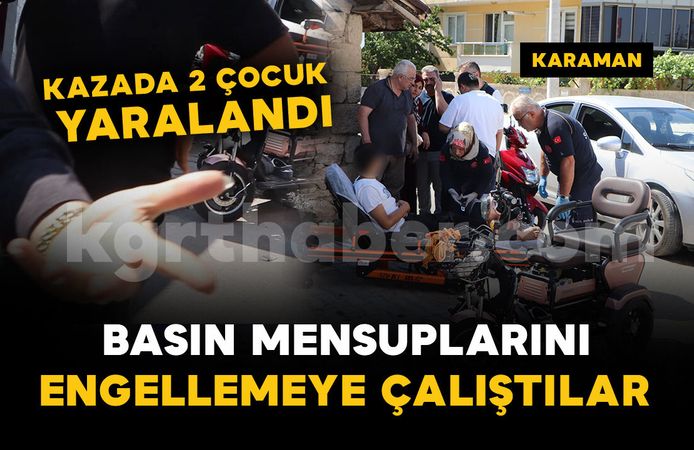 Otomobille 3 tekerlekli elektrikli bisiklet çarpıştı: 2 çocuk yaralandı
