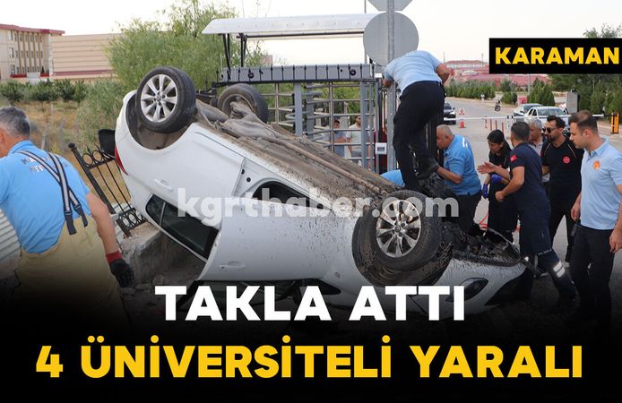 Tıp fakültesi öğrencilerinin bulunduğu araç takla attı: 4 yaralı