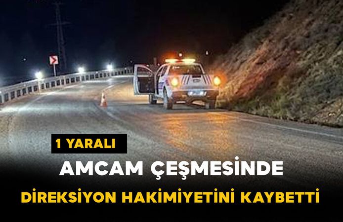 Amcam Çeşmesi'nde Sürücü Direksiyon Hakimiyetini Kaybetti