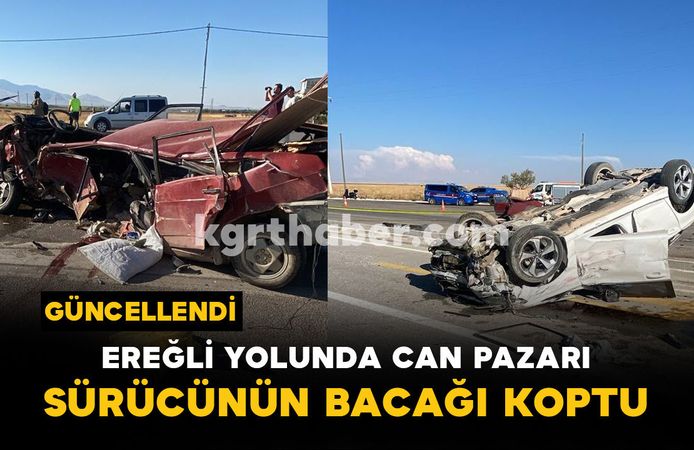 Ereğli Yolunda Can Pazarı: Feci Kazada Sürücü Bacağından Ağır Yaralandı
