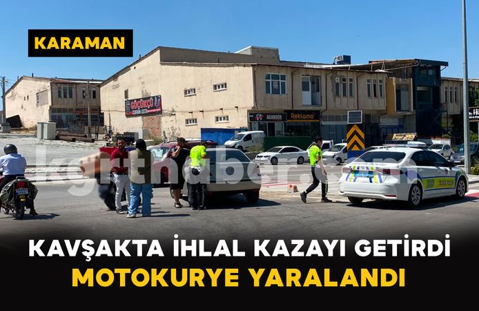 Kavşakta İhlal Kazayı Getirdi: Motokurye Yaralandı