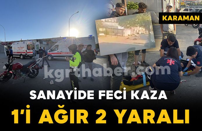 Sanayide iki motosiklet böyle çarpıştı: 1’i ağır 3 yaralı