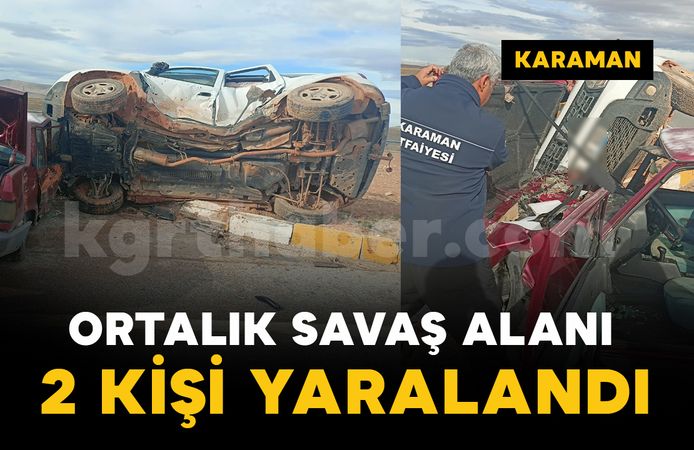 Karaman-Ereğli yolunda iki araç çarpıştı: 2 yaralı