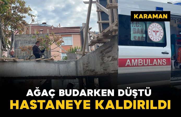 Karaman'da ağaç budarken düşen şahıs yaralandı