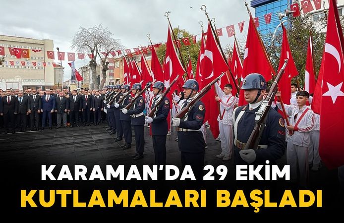 Karaman'da Cumhuriyet Bayramı kutlamaları çelenk sunma töreniyle başladı