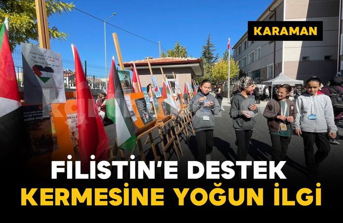 Karaman'da Filistin'e destek kermesine yoğun ilgi