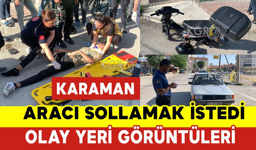 Karaman'da Motor ile Otomobil Çarpıştı: Foto Galeri