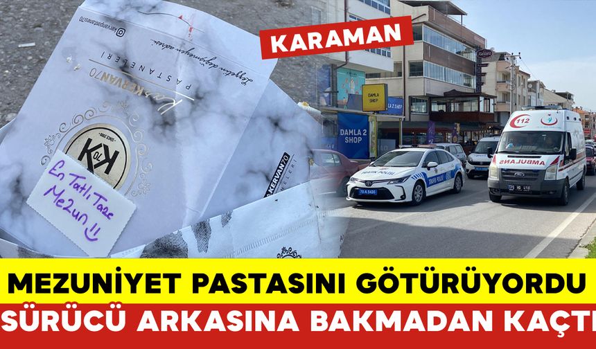 Mezuniyet Pastasını Götürürken Araba Çarptı OLAY YERİ GÖRÜNTÜLERİ