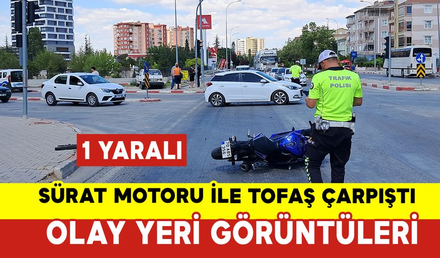 Karaman'da Sürat Motoru ile Otomobil Çarpıştı: Foto Galeri