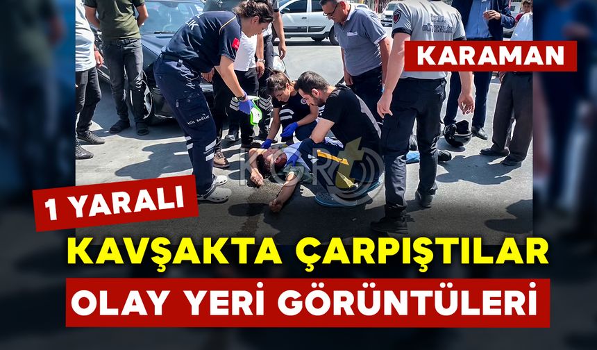 Karaman'da Motosikletle Otomobil Çarpıştı