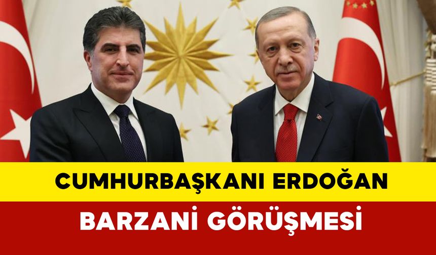 Erdoğan, Barzani'yi Cumhurbaşkanlığı Külliyesi'nde Ağırladı