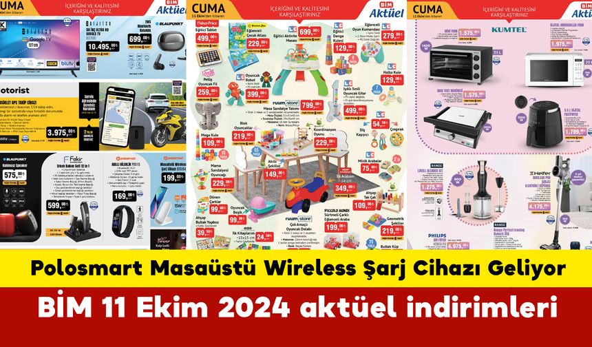 Polosmart Masaüstü Wireless Şarj Cihazı Geliyor: BİM 11 Ekim 2024 aktüel indirimleri! İşte bu hafta gelecek ürünler