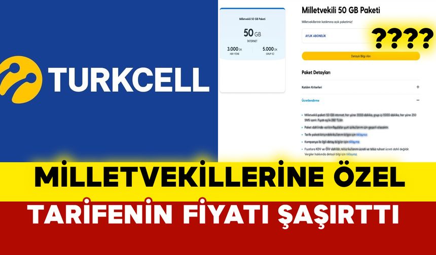 Turkcell milletvekili 50 gb tarifesi nedir?