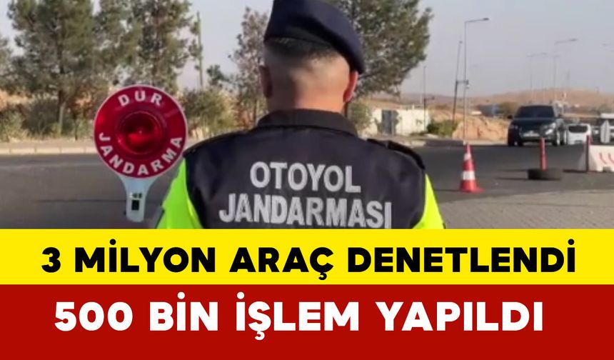 3 Milyon Araç Kontrol Edildi: 483 Bin Araç/Sürücüye İşlem Yapıldı