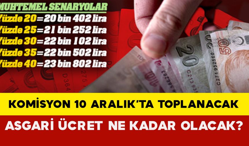 Asgari Ücret Tespit Komisyonu 10 Aralık’ta toplanacak: Olası senaryoda neler gündemde?