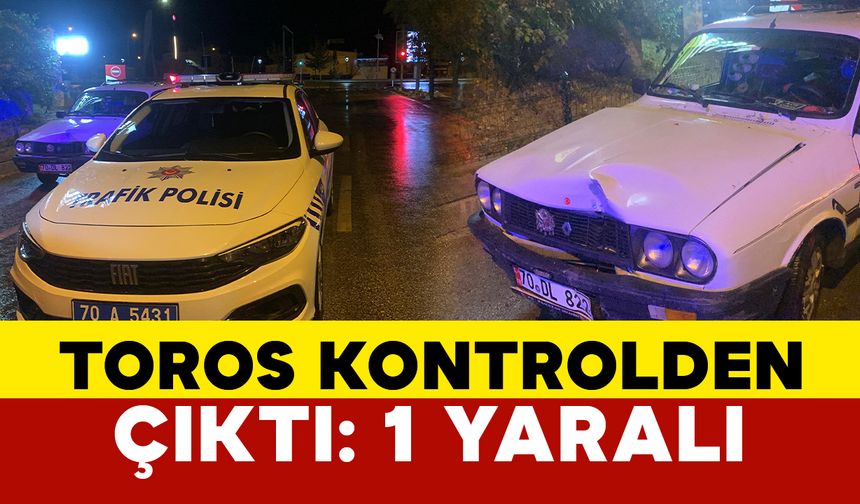 Karaman’da yağmurlu havada kontrolden çıkan otomobil ağaca çarptı: 1 yaralı