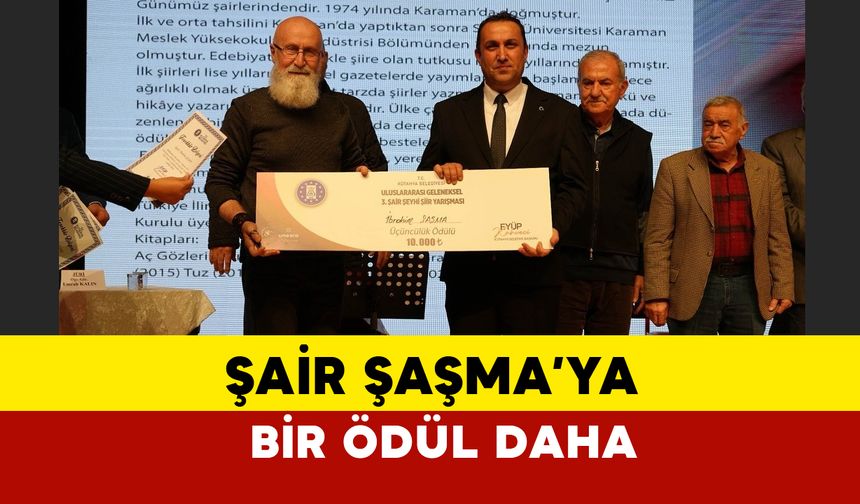 Karamanlı Şair İbrahim Şaşma’ya Bir Ödül de Kütahya Belediyesi’nden