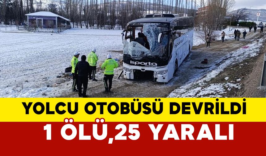 Afyonkarahisar’da Yolcu Otobüsü Şarampole Devrildi: 1 Ölü, 25 Yaralı