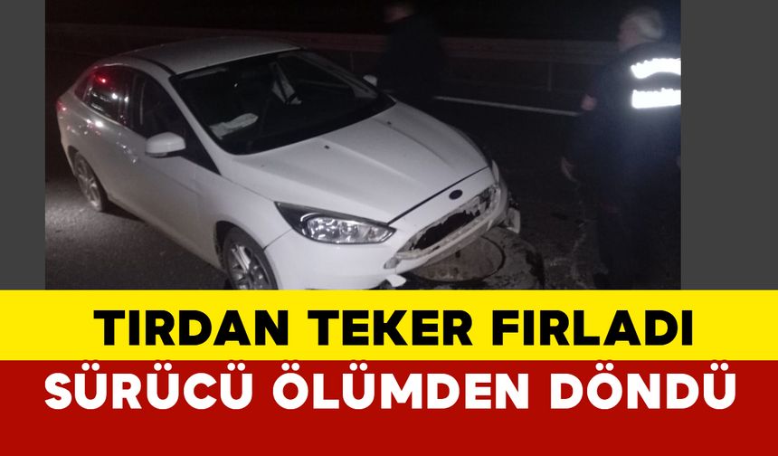 Mardin’de Hareket Halindeki Tırdan Fırlayan Teker Otomobile Çarptı: 1 Yaralı