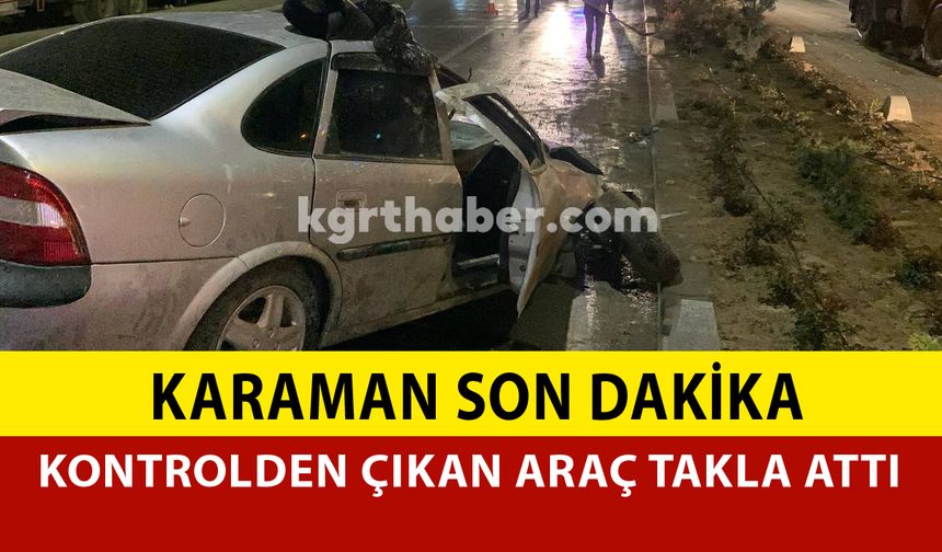 Takla Atan Araç Refüje Çıkarak Durabildi: 2 Yaralı