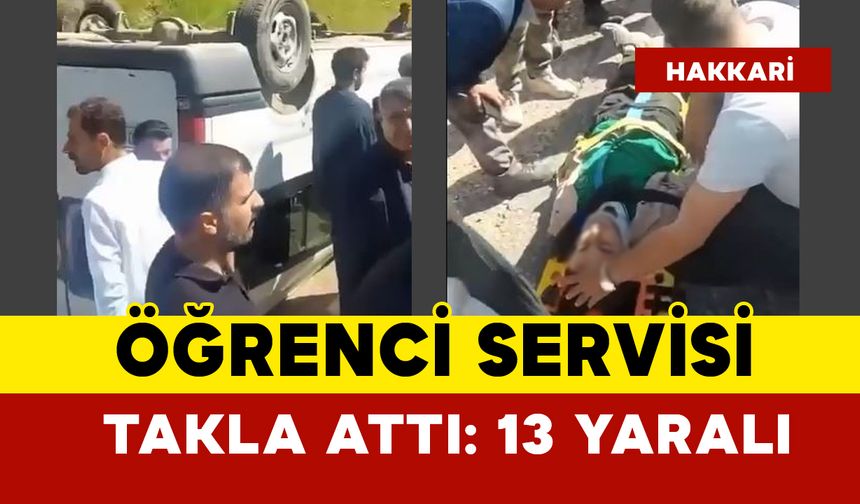Öğrencileri taşıyordu takla attı: 13 yaralı