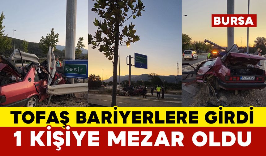 Kestel’de kontrolden çıkan Tofaş otomobil bariyere girdi: 1 ölü