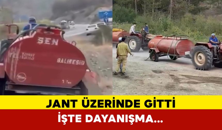 Yangına jant üzerinde gitti...