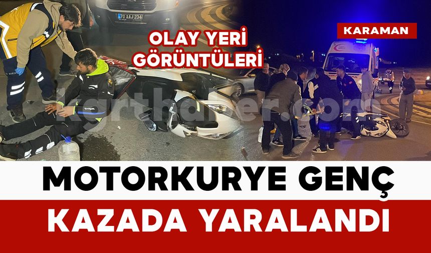 Karaman’da motorkuye ile otomobil çarpıştı: 1 yaralı
