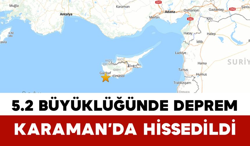 Akdeniz’de 5.2 Büyüklüğünde Deprem: Kıbrıs’ta Hissedildi