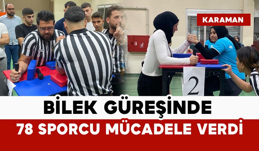 Bilek güreşinde 78 sporcu mücadele verdi