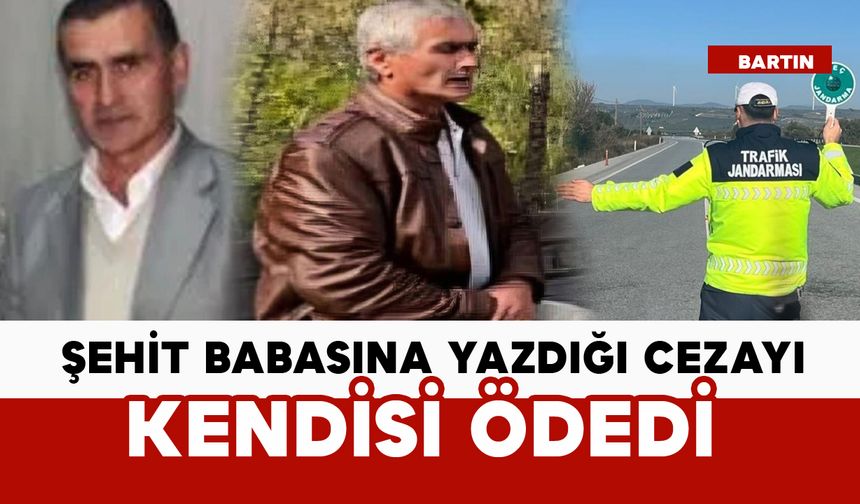 Jandarma'dan örnek davranış: Şehit babasına yazdığı cezayı kendi ödedi