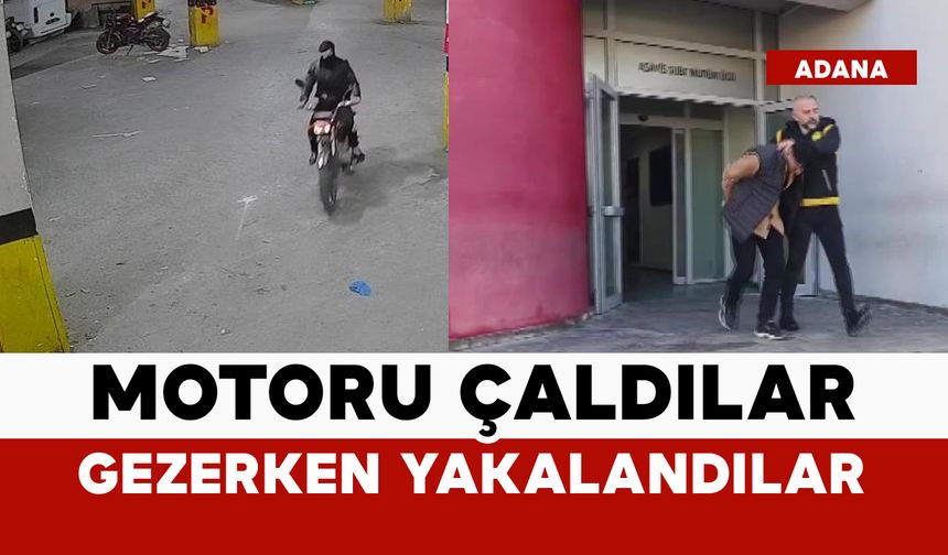 Çaldıkları motosikletle gezerken yakalandılar