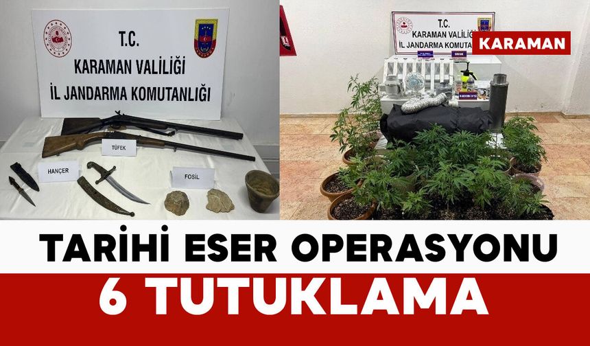 Jandarma'dan tarihi eser operasyonu: 6 tutuklama