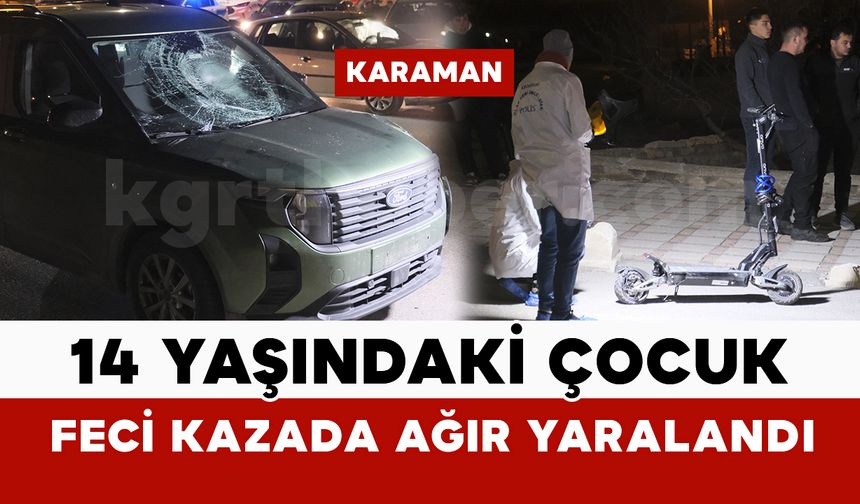 Karaman’da hafif ticari araç ile scooter çarpıştı: 1 ağır yaralı