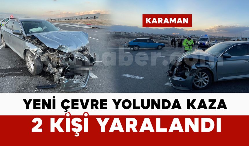 Yeni çevre yolunda iki otomobil çarpıştı: 2 yaralı
