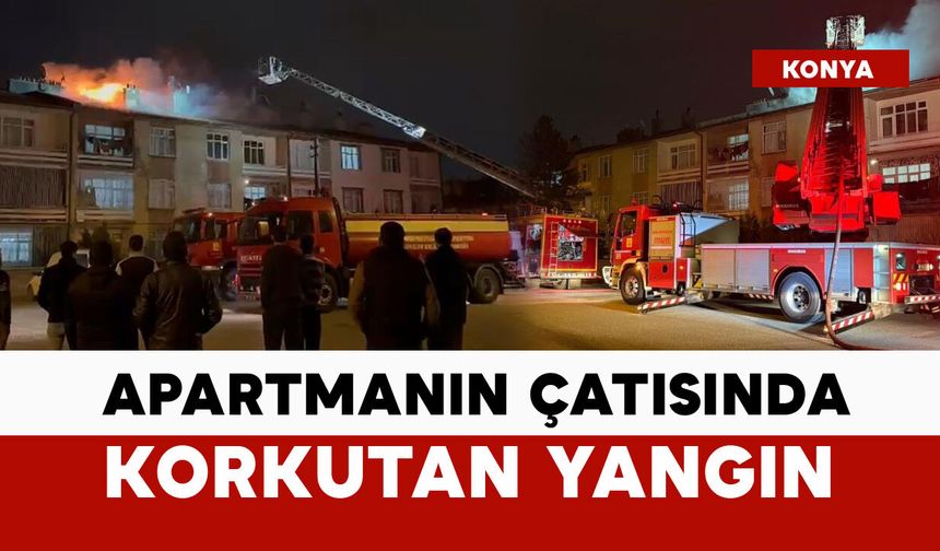 3 katlı apartmanın çatısında korkutan yangın