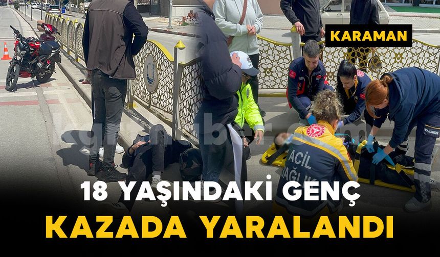Cipe arkadan çarpan motosikletli genç yaralandı
