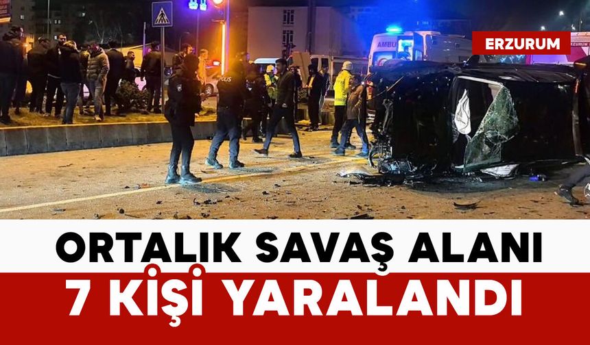 Kavşak adeta savaş alanına döndü: 7 yaralı