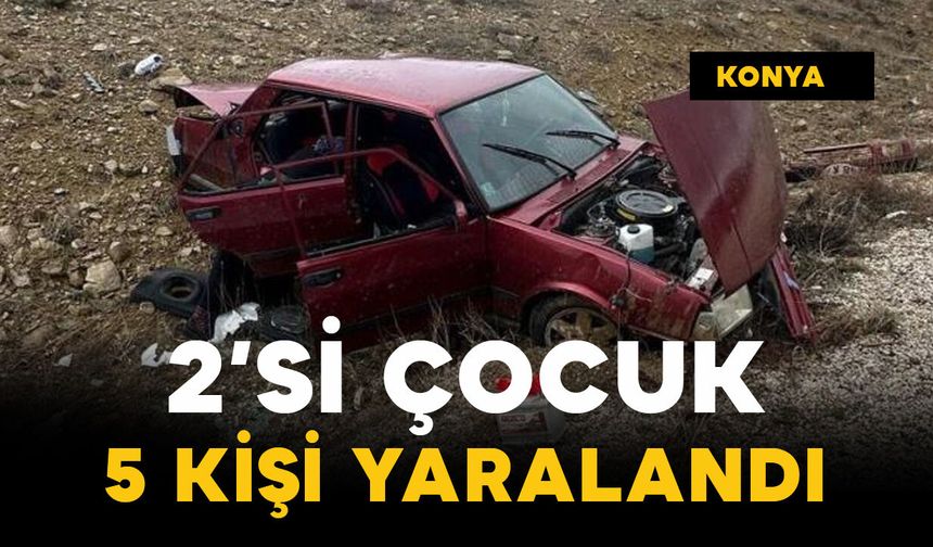 Otomobil devrildi: 5 yaralı