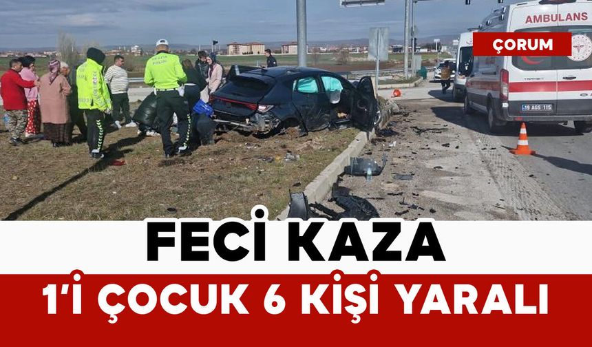 Otomobille hafif ticari araç çarpıştı: 1'i çocuk 6 yaralı