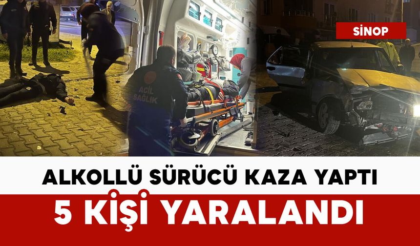 Polisten kaçan alkollü sürücü kaza yaptı: 5 yaralı