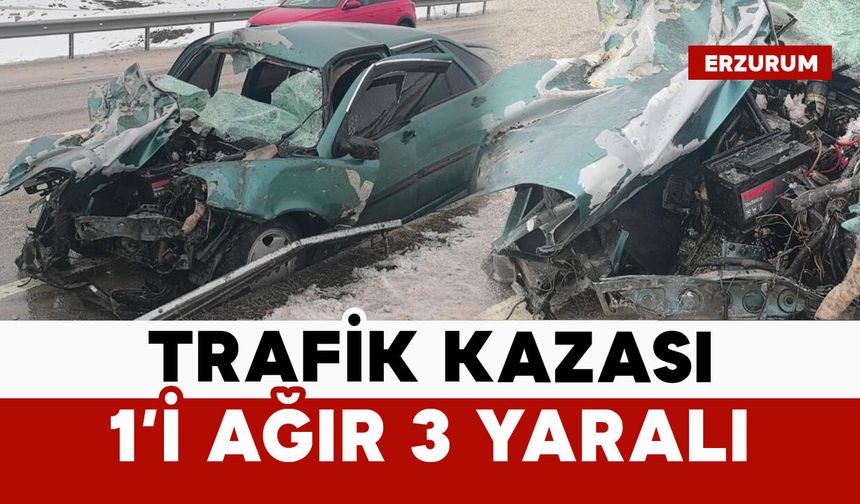 Trafik kazasında 1’i ağır 3 kişi yaralandı