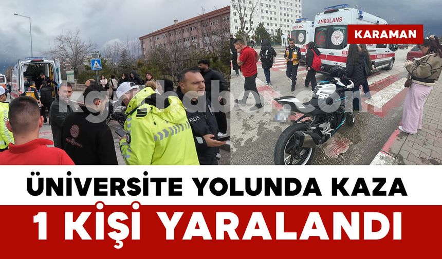 Yol vermek için duran otomobile motosiklet çarptı:1 yaralı