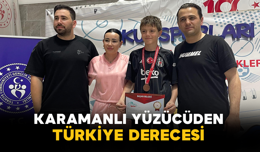 Karamanlı Yüzücüden Türkiye Derecesi
