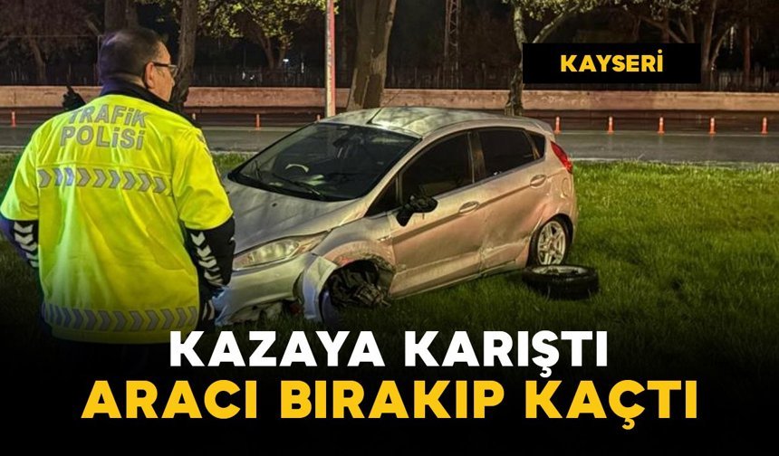 Kaza yapan sürücü otomobilini bırakıp kaçtı