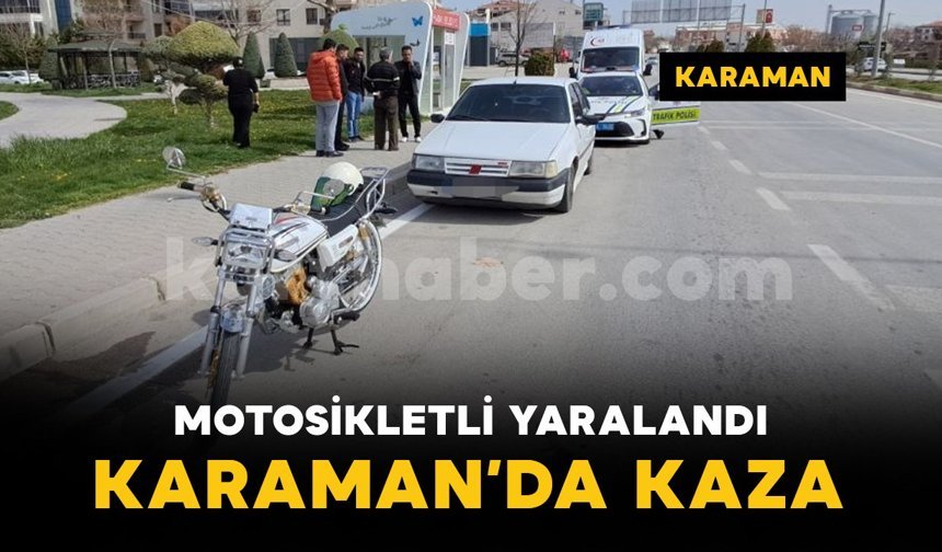 Park halindeki otomobile çarpan motosikletli yaralandı